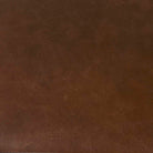 Black bar stool with iron base and U-shaped leather seat on a white background