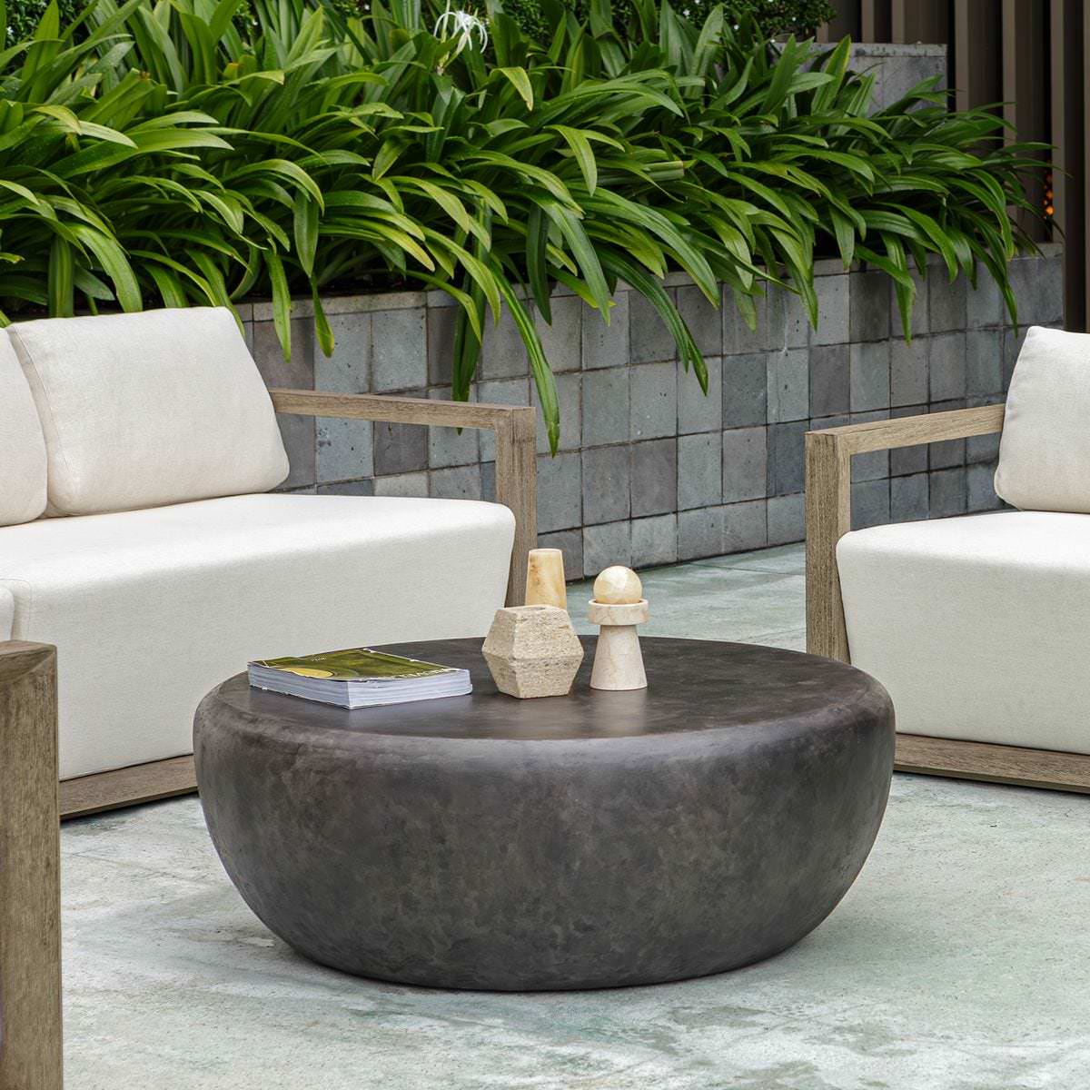 Joss Indoor–Outdoor Coffee Table on a patio at Addison West