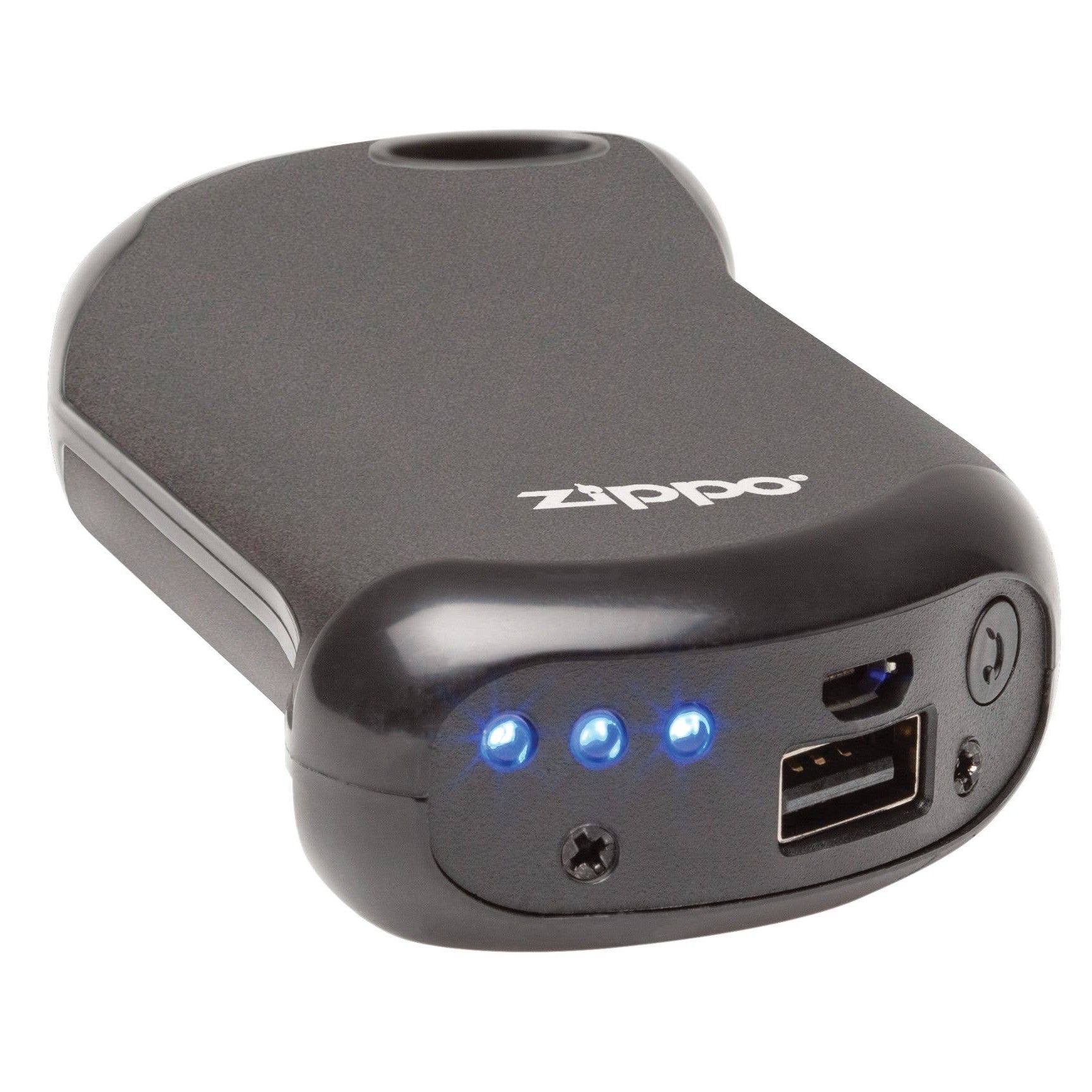 Zippo HeatBank 9s Rechargeable Hand Warmer in Silver on a white background at Addison West