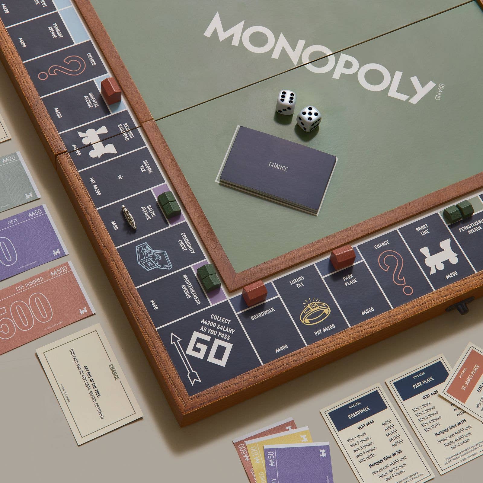 Monopoly Grand Folding Edition on a table at Addison West