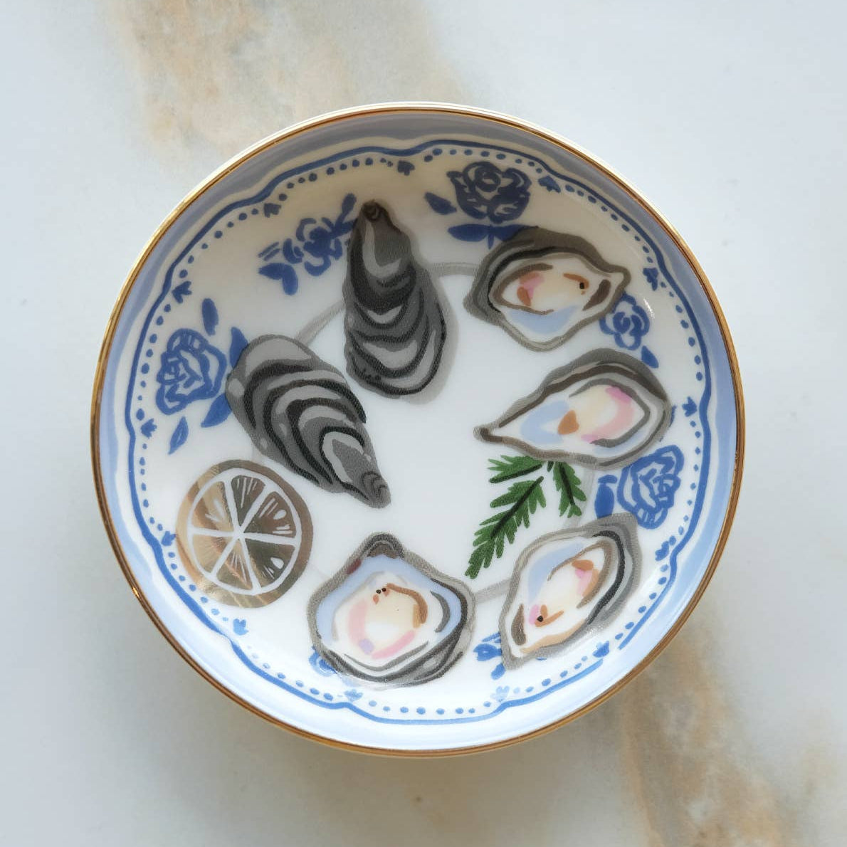 Oysters Trinket Dish on a beige background at Addison West