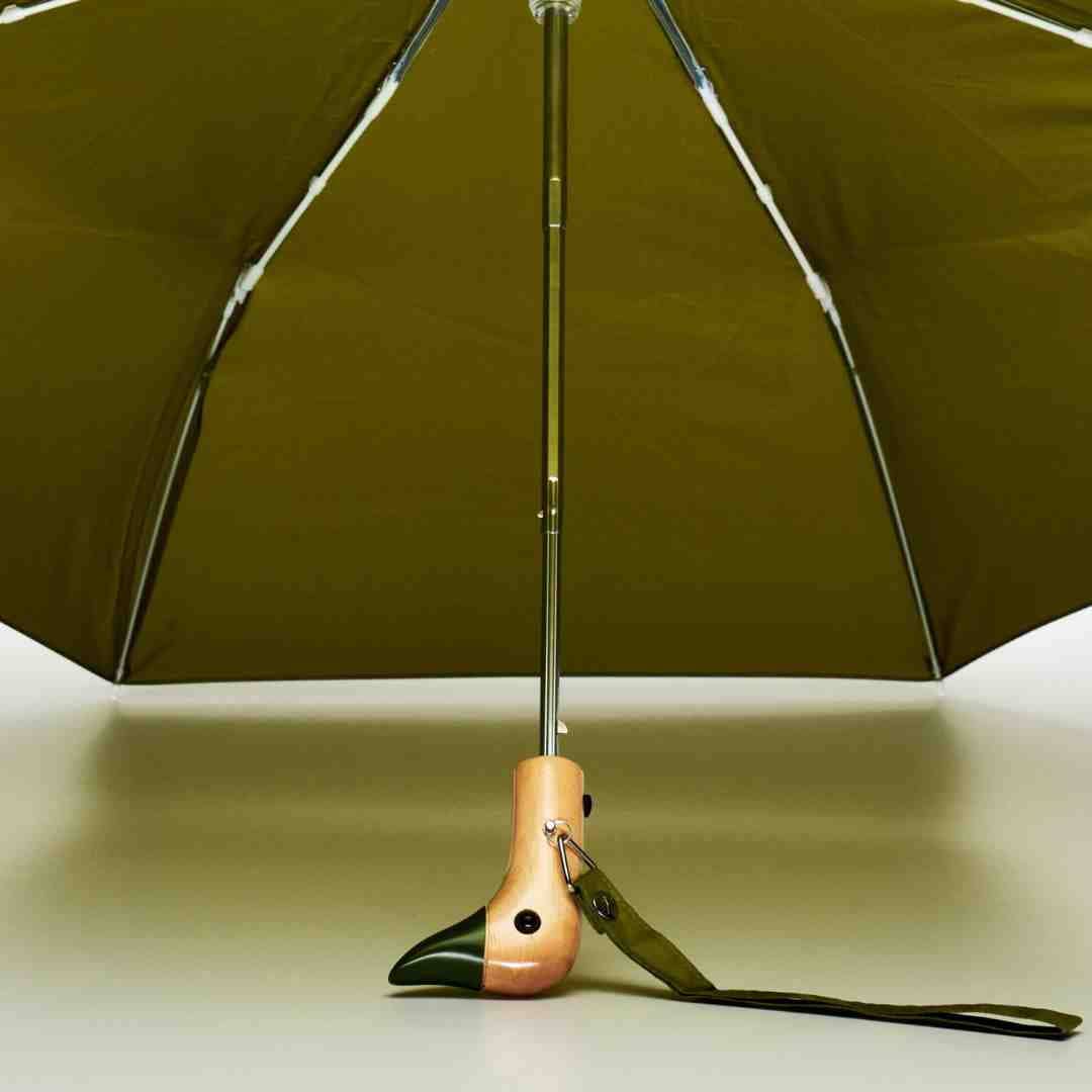 Original Duckhead Olive Eco-Friendly Umbrella on a white background at Addison West