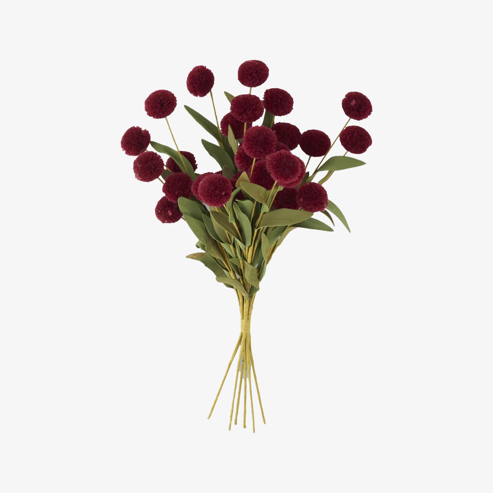 13" Burgundy Pompom Pick on a white background