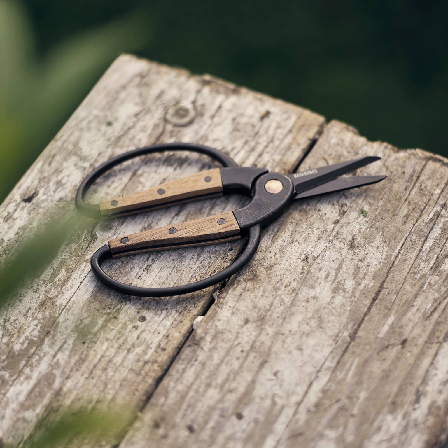 Barebones Small Garden Scissors on a table at Addison West