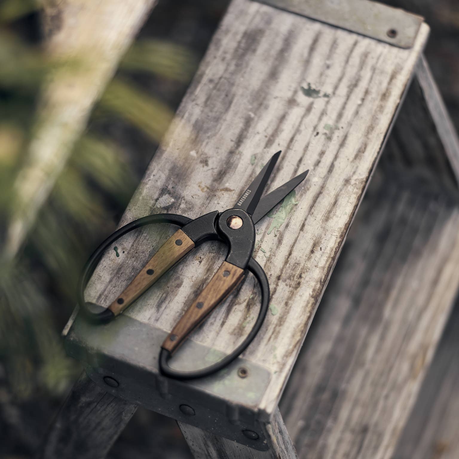 Barebones Small Garden Scissors on a table at Addison West