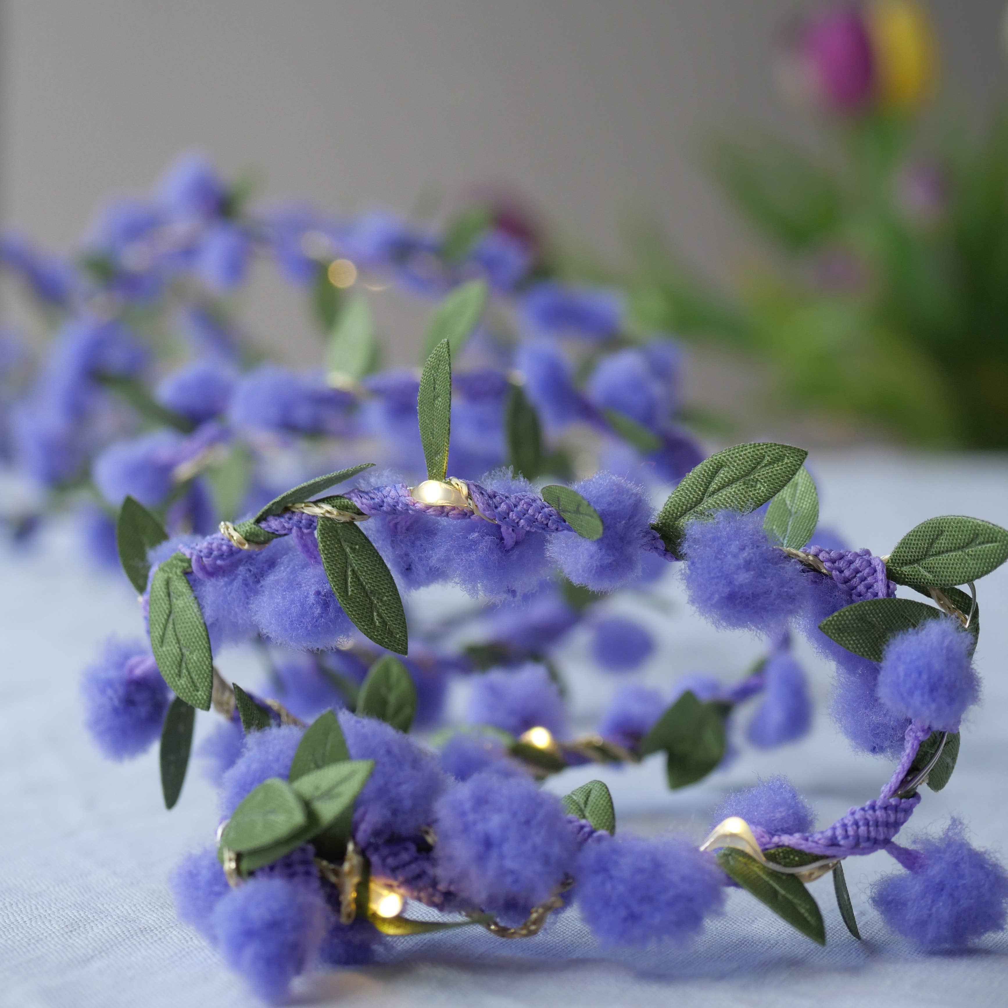 Spring Bud Fairy Light String in Lilac