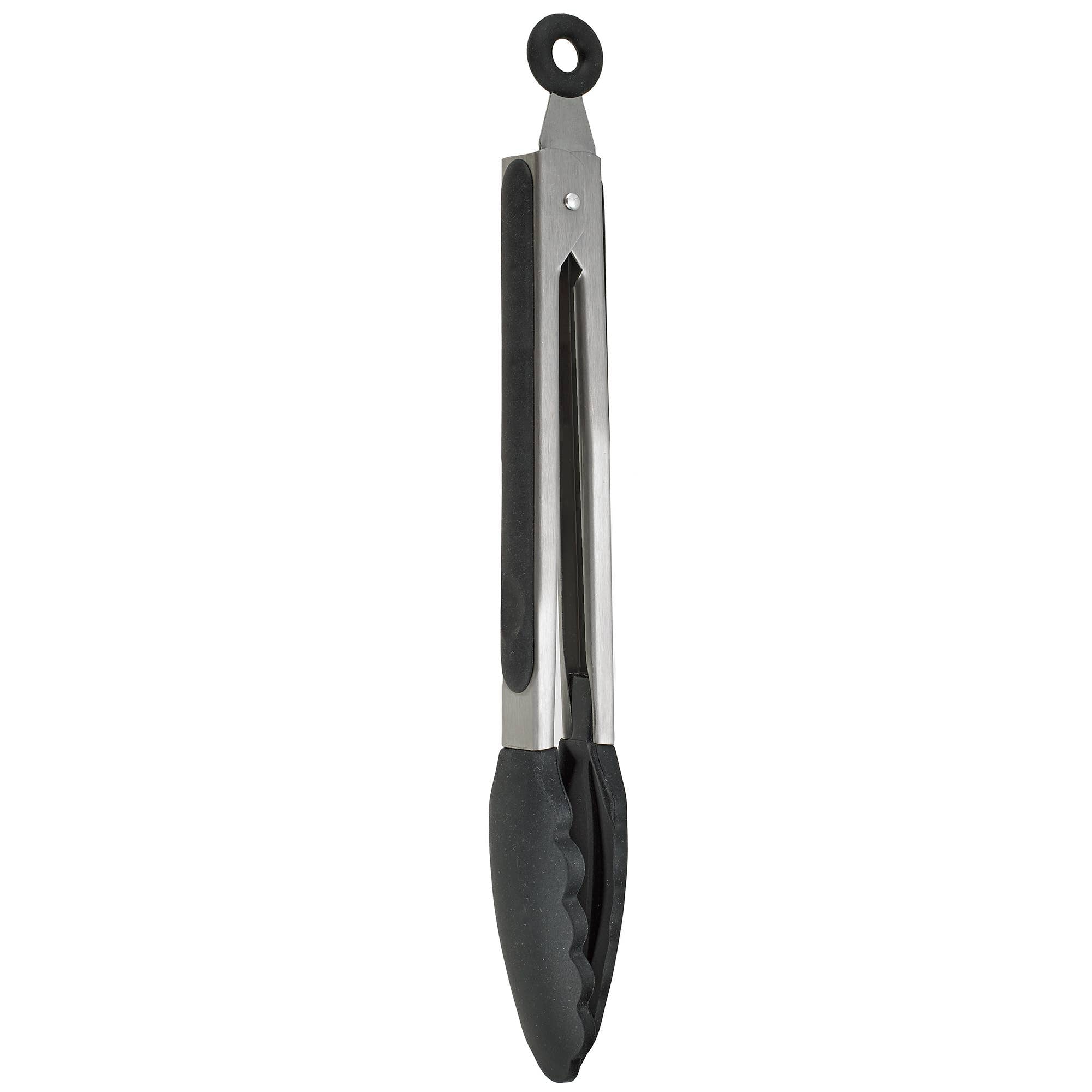 9" Silicone Tipped Locking Tongs on a white background at Addison West
