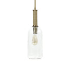 Bronson Glass Pendant, Long in Brass on a white background at Addison West