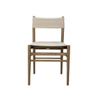 Leather Prescott Dining Chair in Linen on a  white background at Addison West
