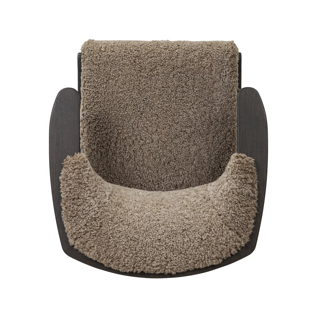 Top of Four Hands Fabian Chair in Taupe Shearling on a white background at Addison West