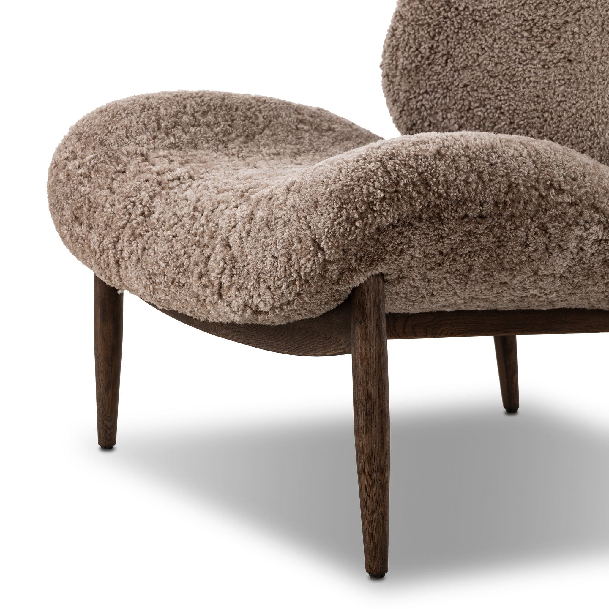 Four Hands Celine Chair in Taupe Shearling on a white background at Addison West