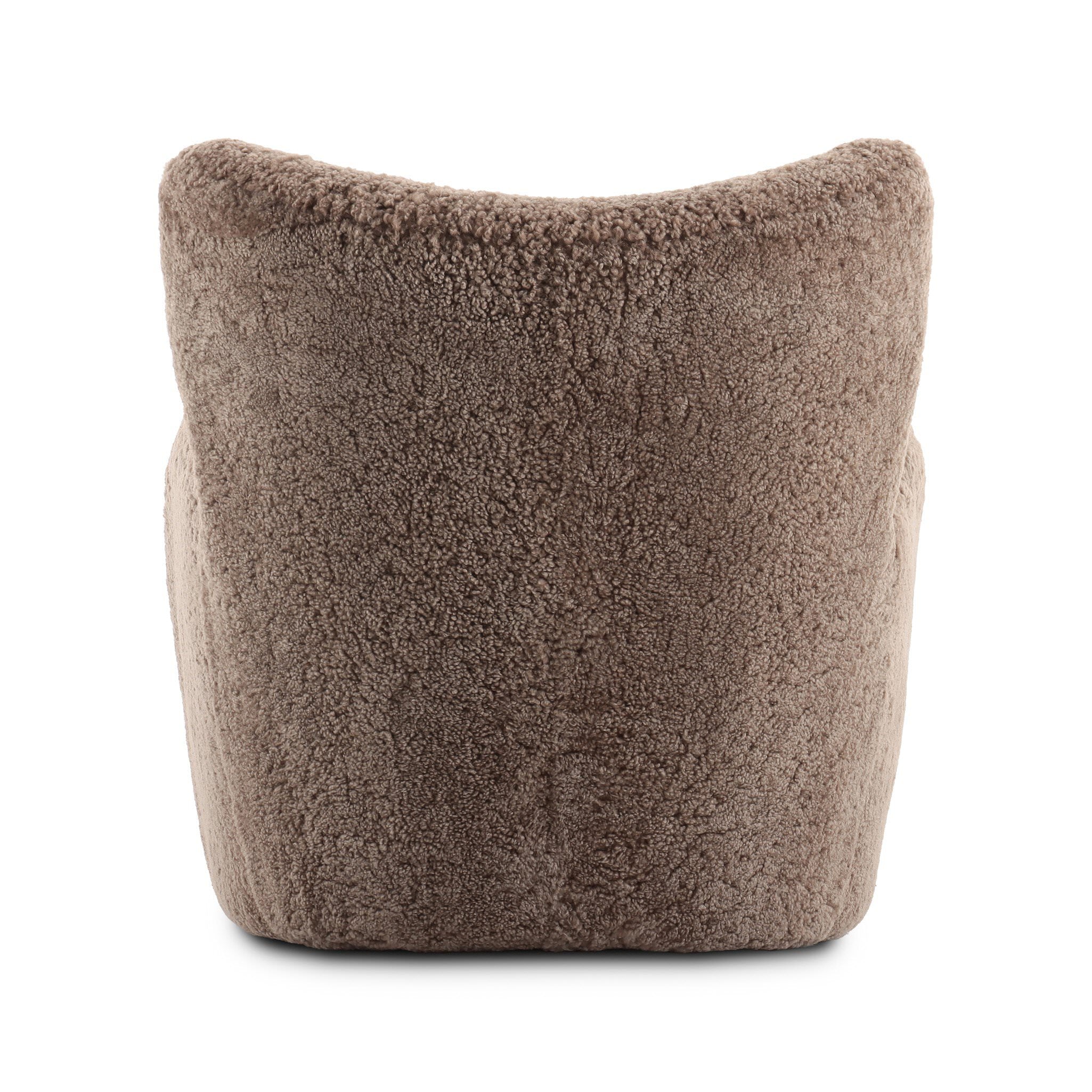 Four Hands Amelie Chair in Taupe Shearling on a white background at Addison West