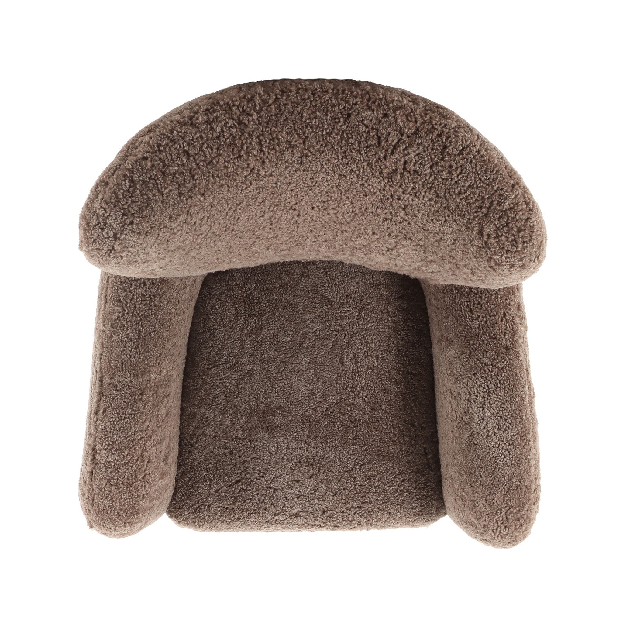 Four Hands Amelie Chair in Taupe Shearling on a white background at Addison West