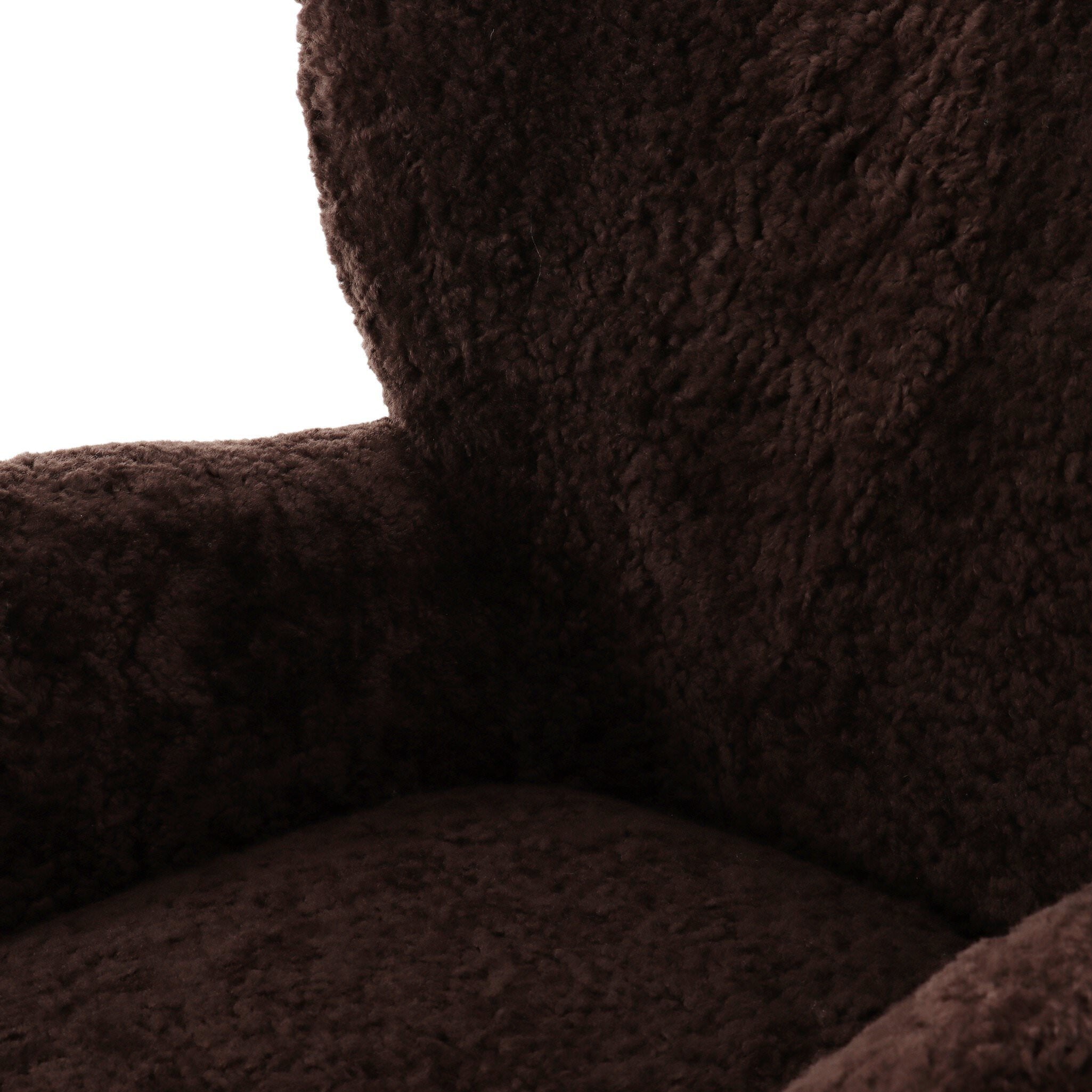 Four Hands Amelie Chair in Cocoa Shearling on a white background at Addison West