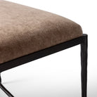 Close up of Four Hands Jade Accent Stool in Altair Mushroom on a white background at Addison West