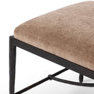 Close up of Four Hands Jade Accent Stool in Altair Mushroom on a white background at Addison West