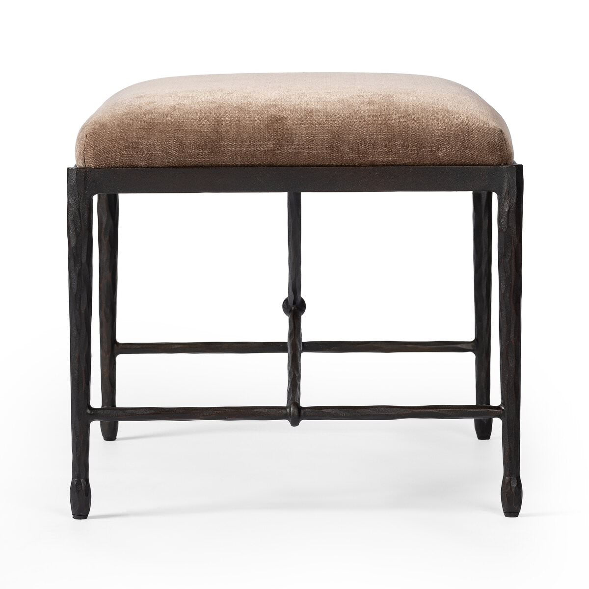 Four Hands Jade Accent Stool in Altair Mushroom on a white background at Addison West