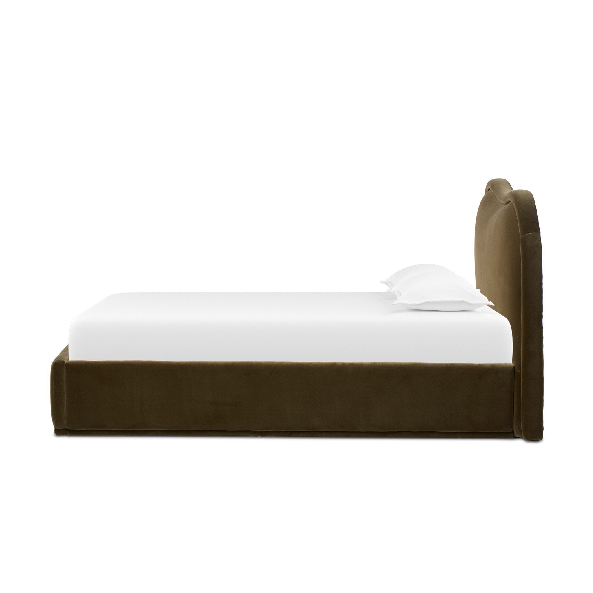 Four Hands Julia Bed in Surrey Olive, King on a white background at Addison West