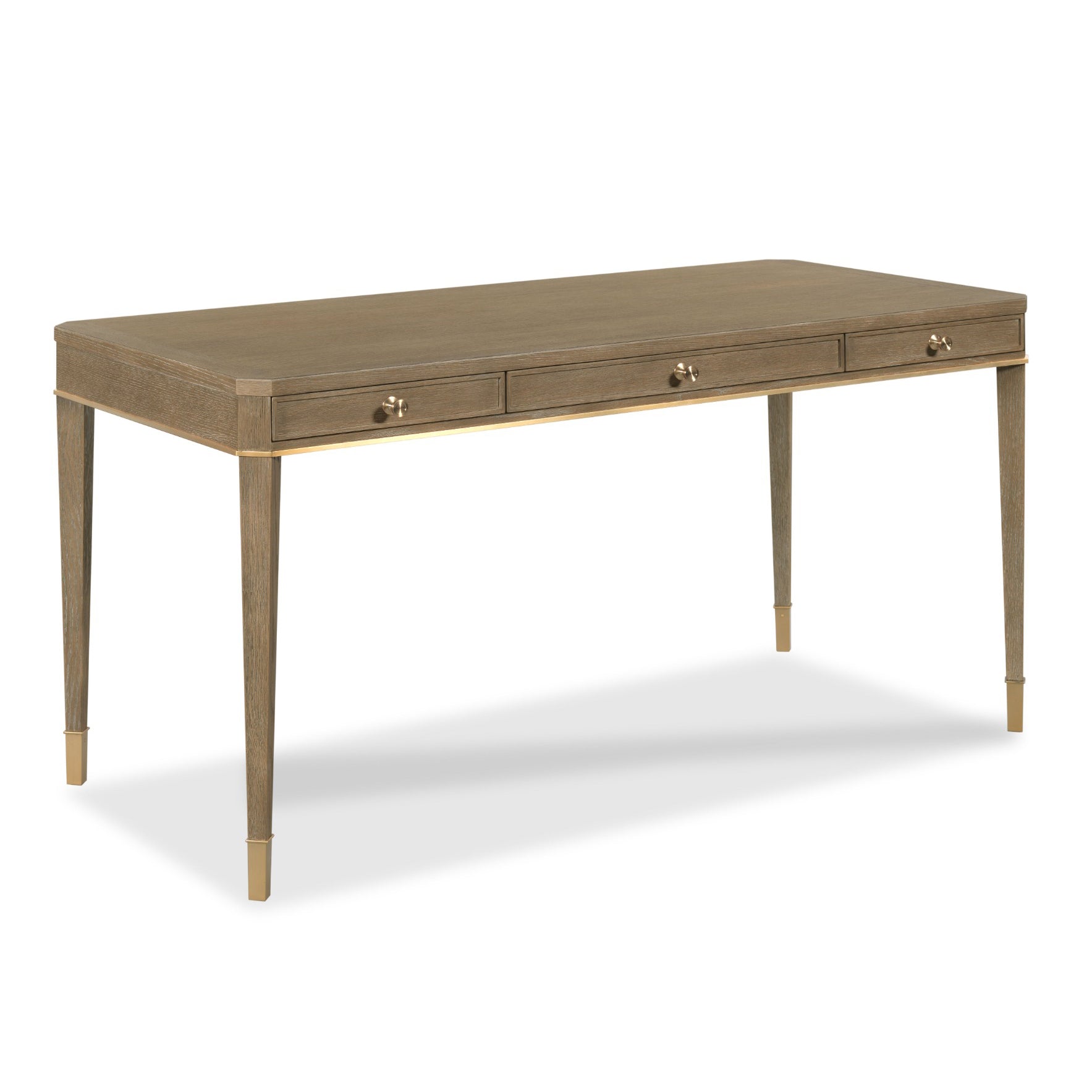 Livingston Writing Table in Vintage Finish on a white background at Addison West