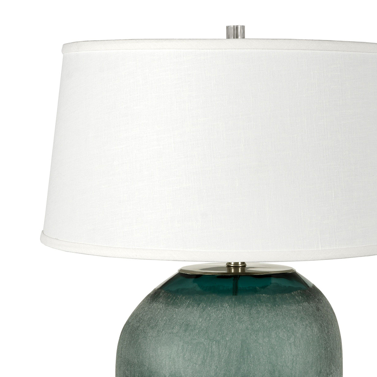 Close up of Tall Myokonos Glass Table Lamp on a white background at Addison West