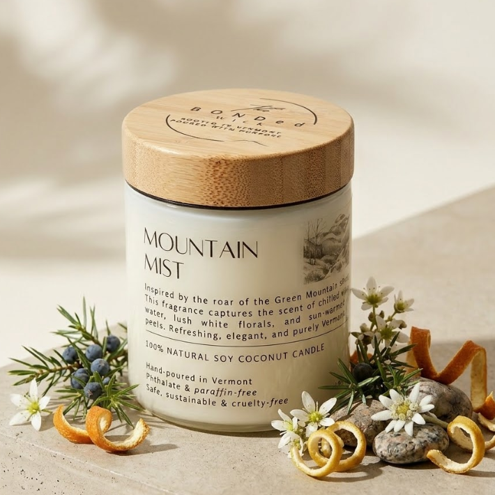 Mountain Mist Candle on a table at Addison West