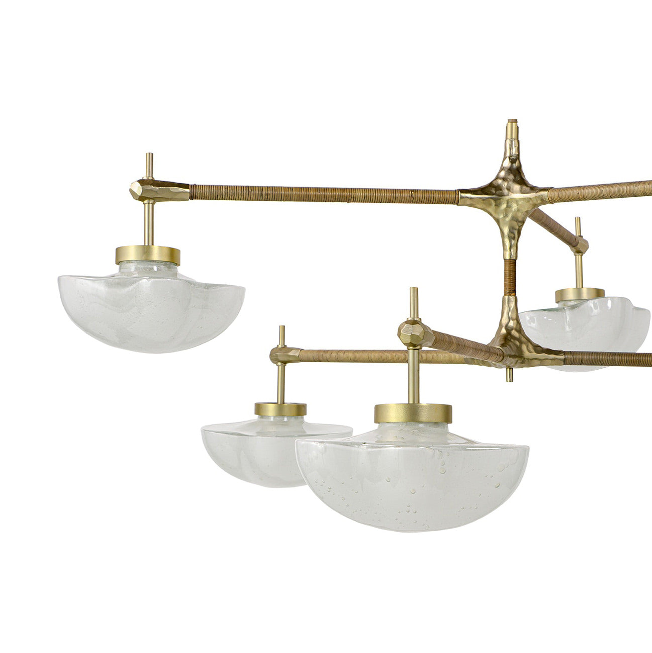 Close up of Palecek Cicero Chandelier on a white background at Addison West