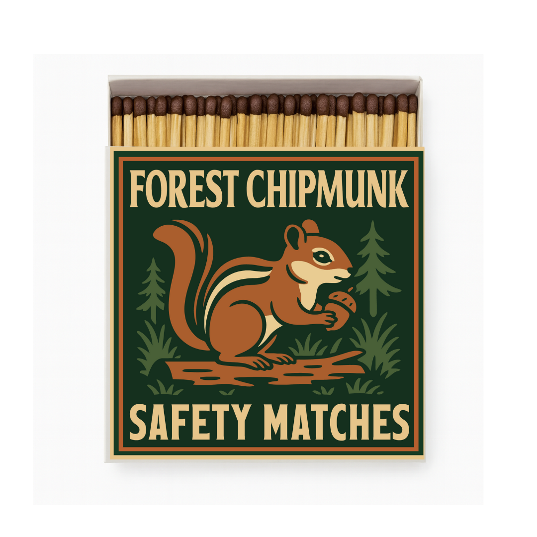 Forest Chipmunk Safety Matches on a white background at Addison West