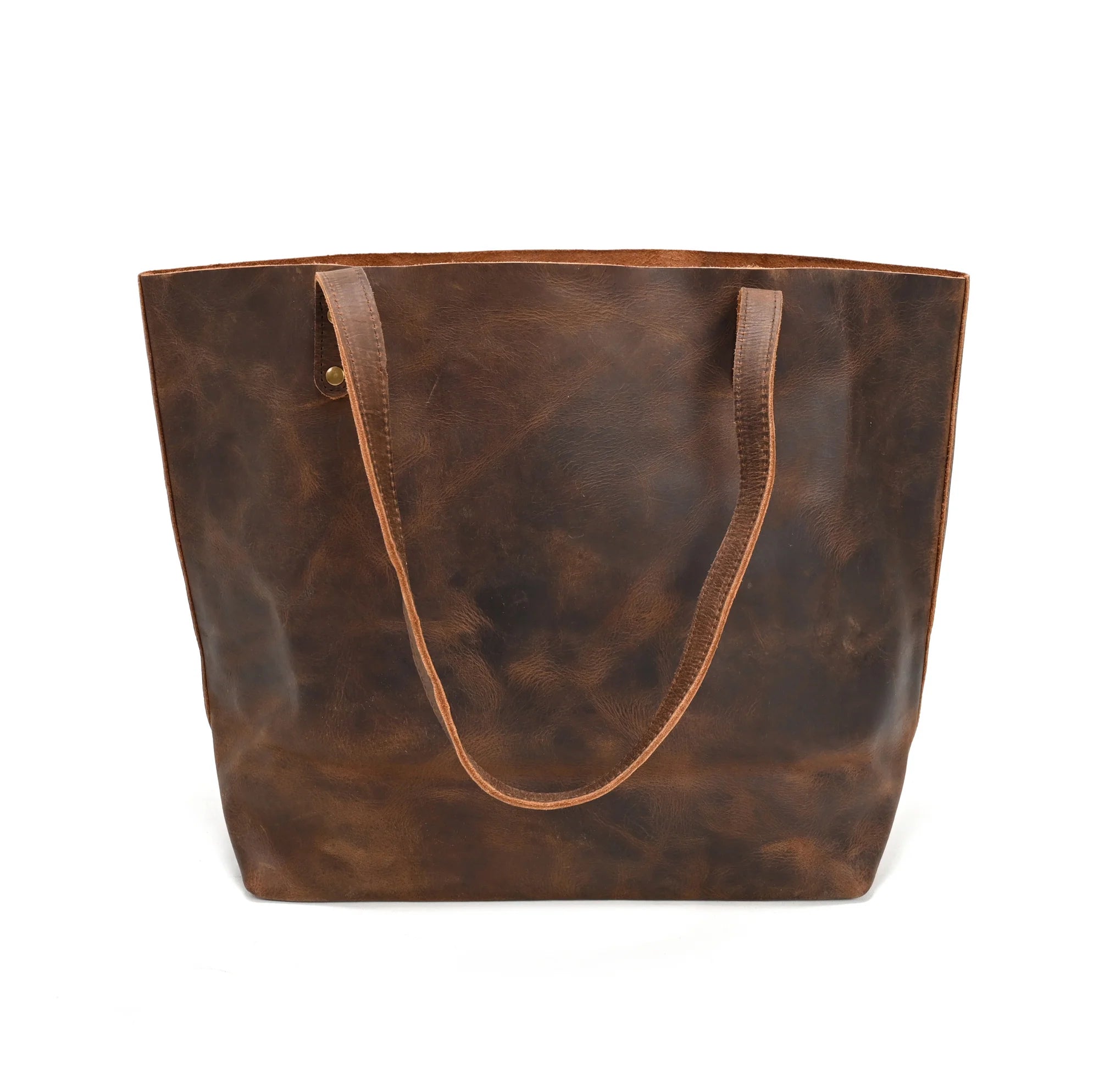 Lena Leather Tote on a white background at Addison West