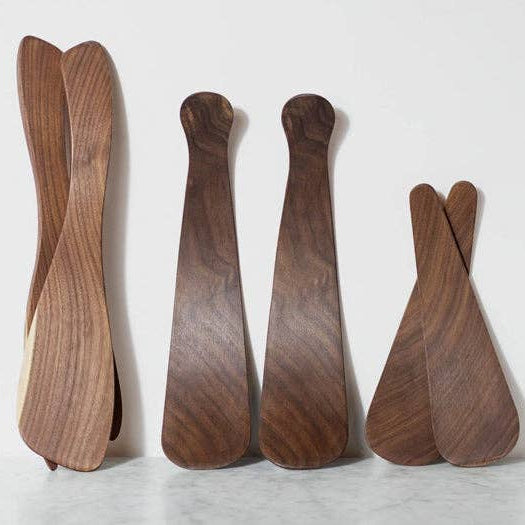 Petermans boards 11.5" Black Walnut Salad Tossers on a white background at Addison West