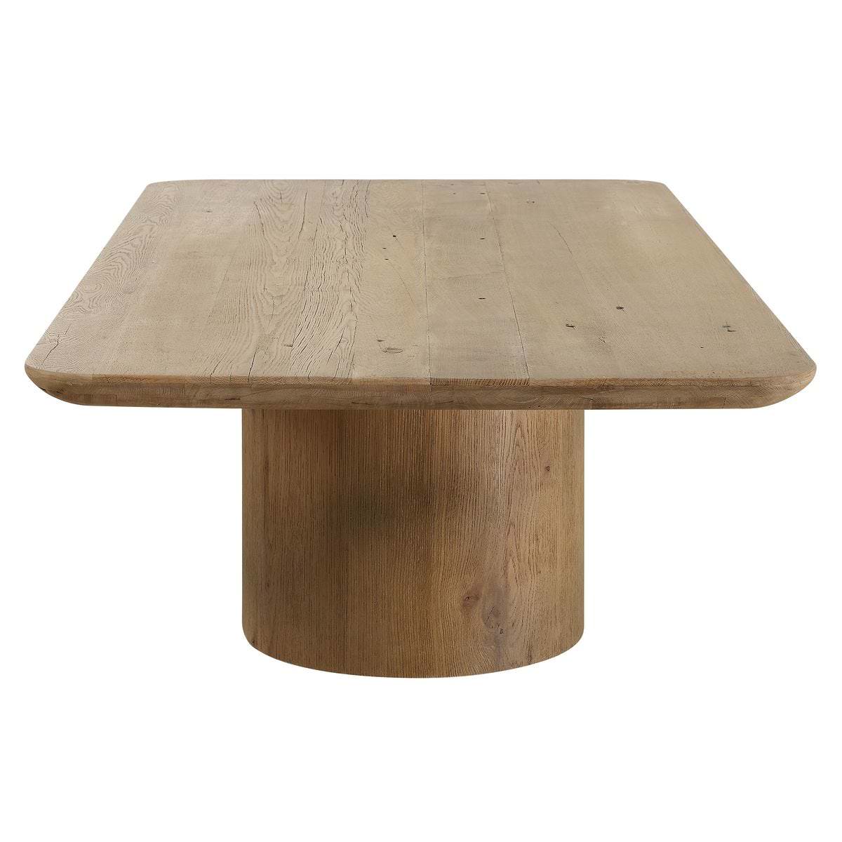 Calder Reclaimed Oak Coffee Table on a white background at Addison West