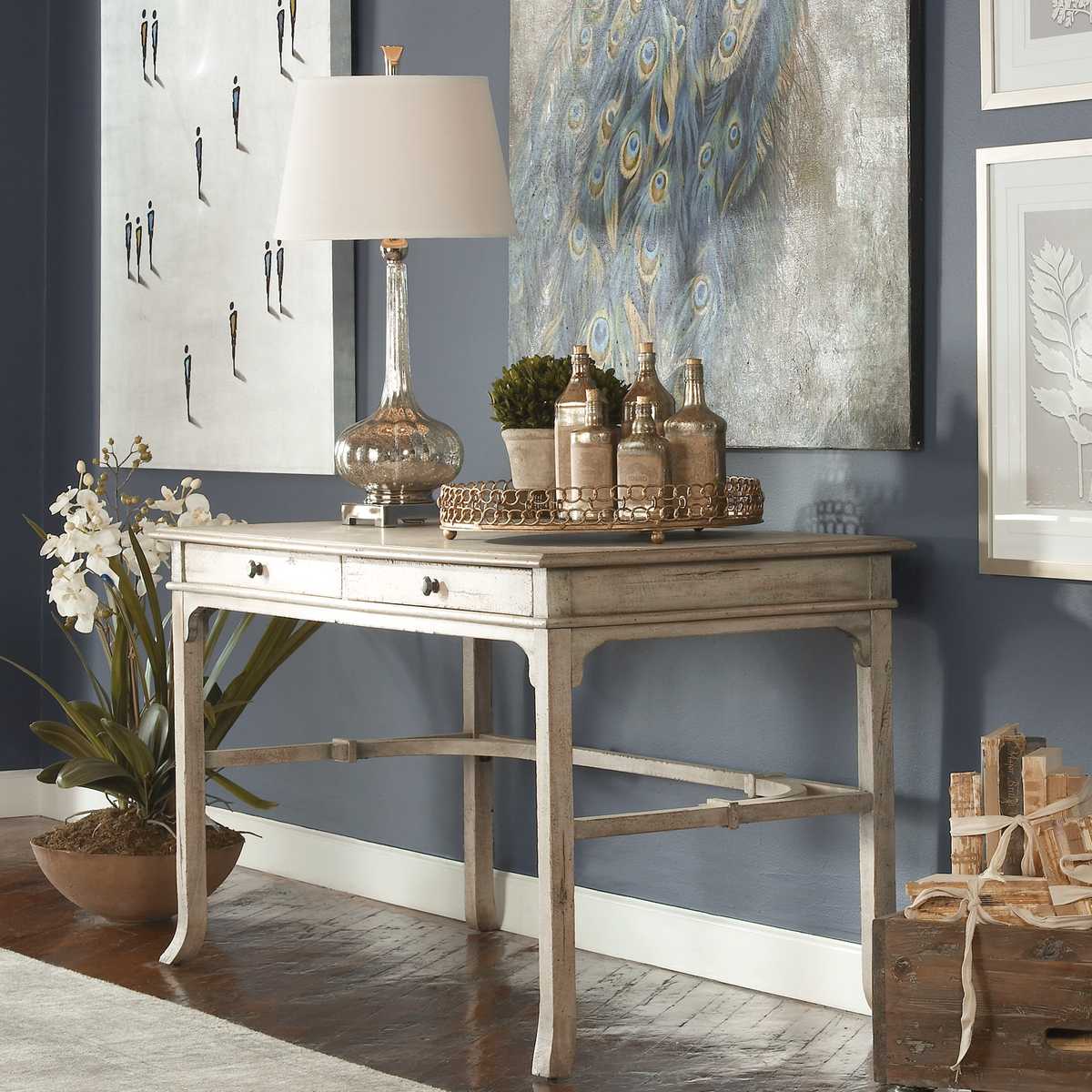 Bridford Writing Desk styled as a console table at Addison West