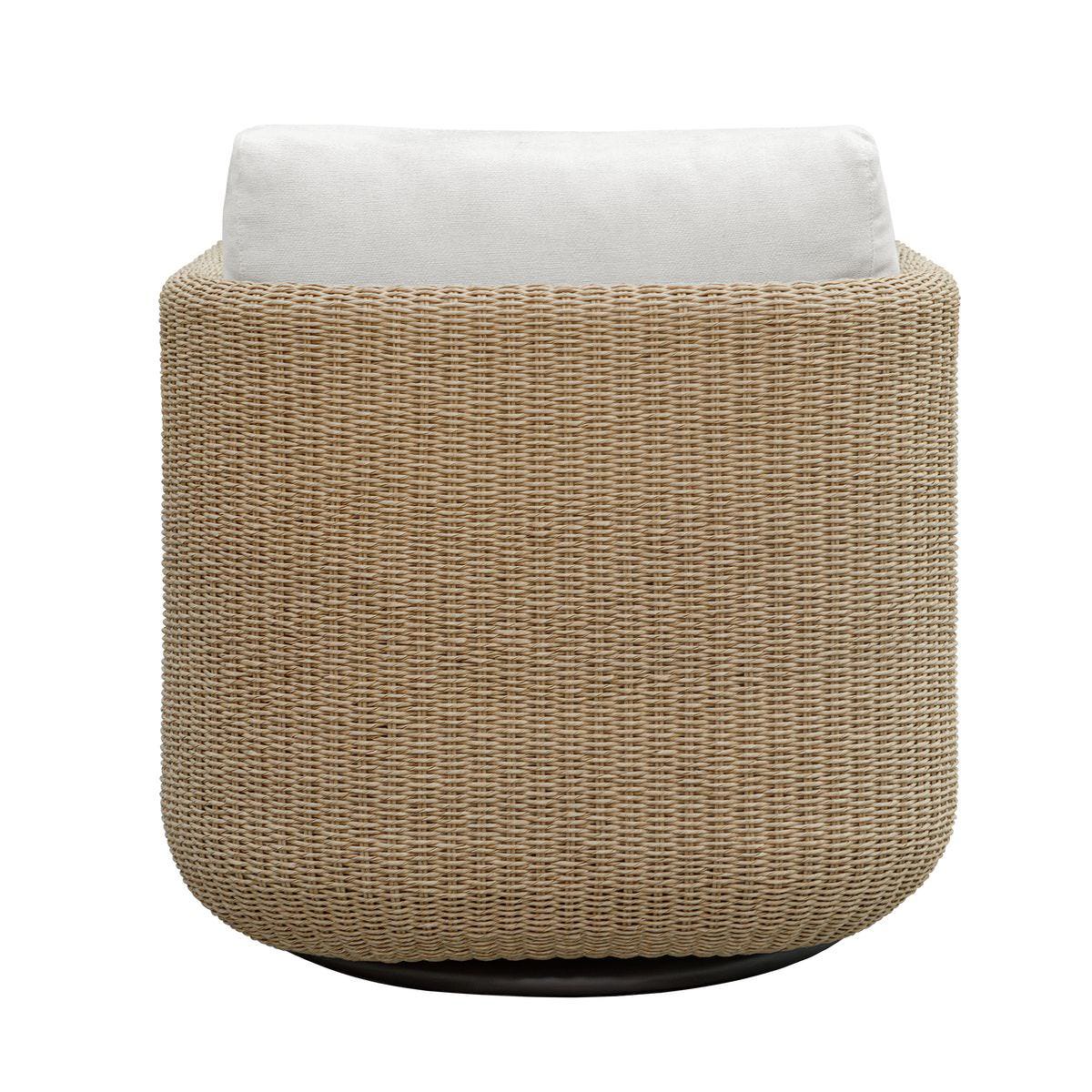 Back of Saylor Outdoor Swivel Lounge Chair on a white background at Addison West