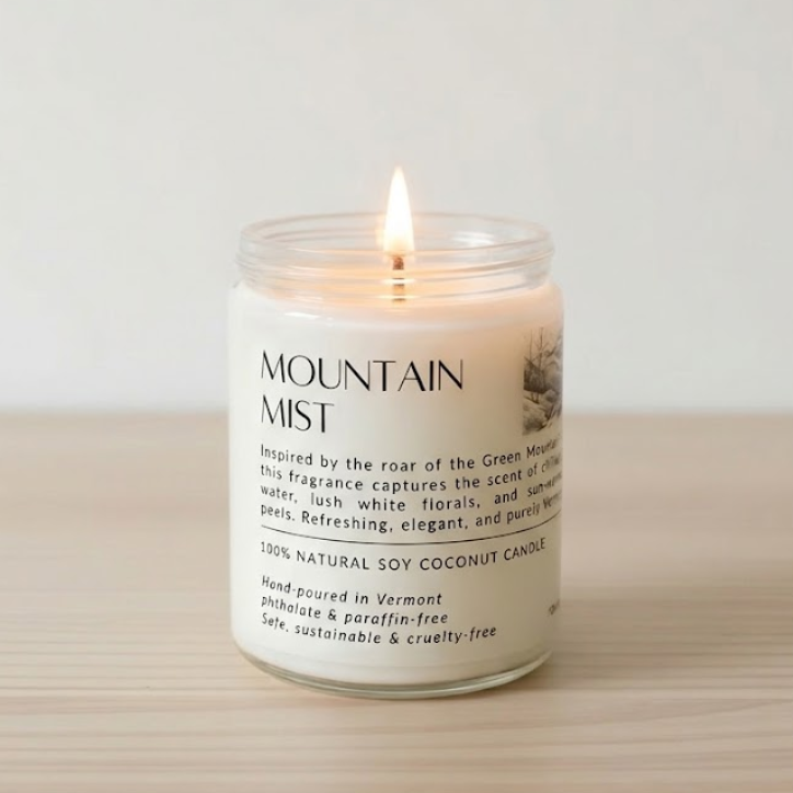 Mountain Mist Candle on a table at Addison West