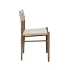 Side of Leather Prescott Dining Chair in Linen on a  white background at Addison West