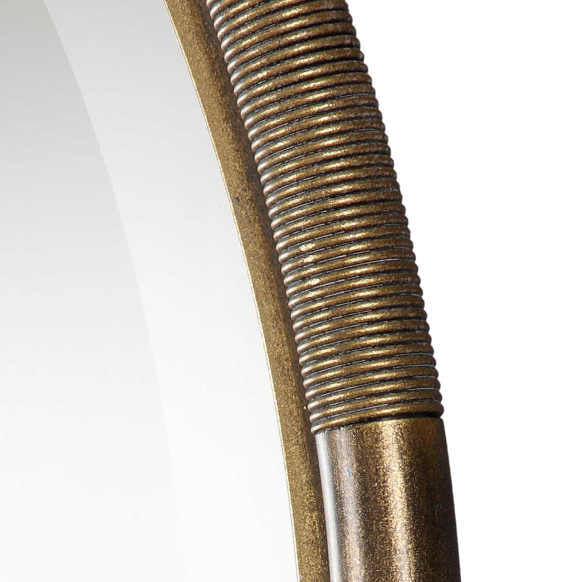 Close up of Finlow Round Accent Mirror on a white background at Addison West