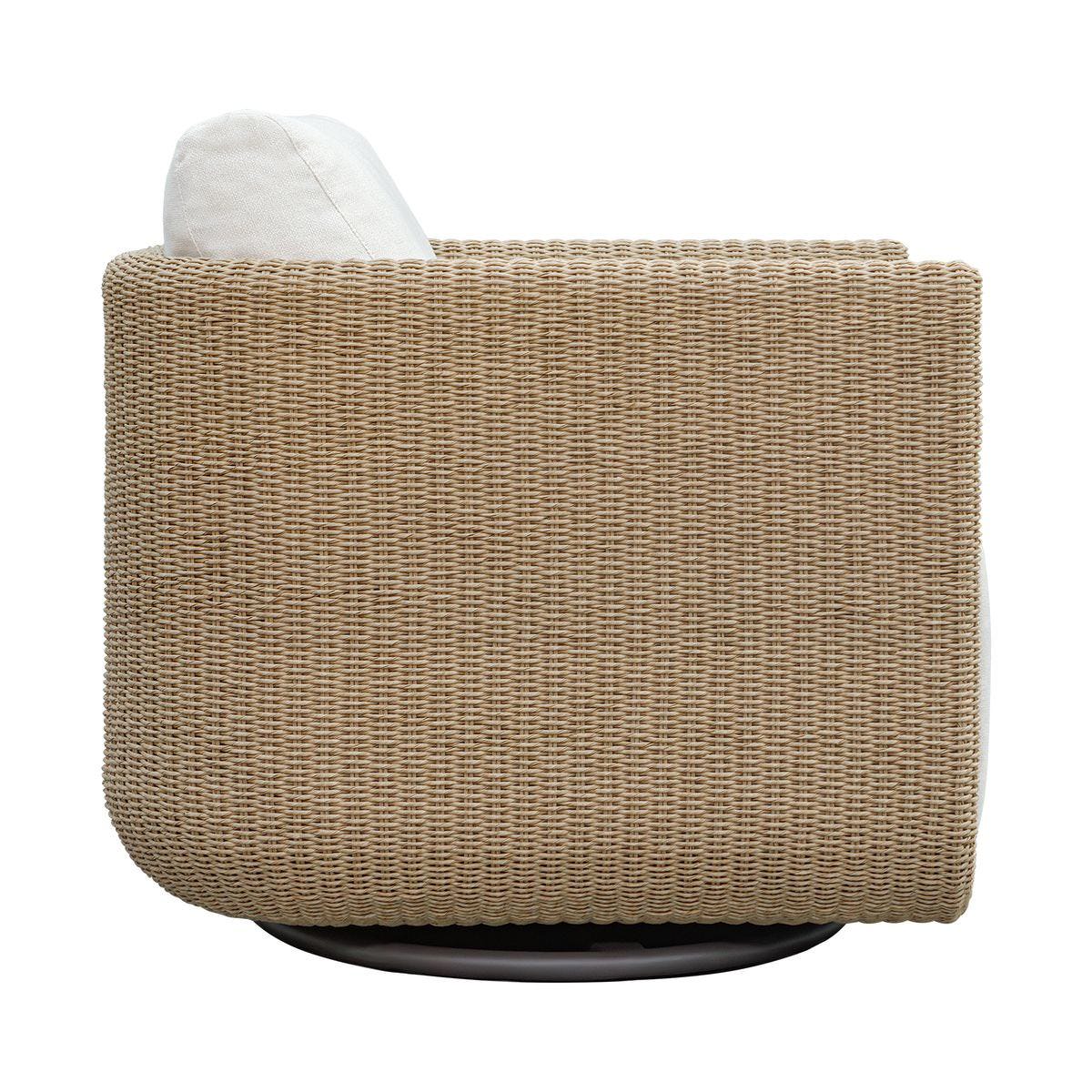 Side of Saylor Outdoor Swivel Lounge Chair on a white background at Addison West