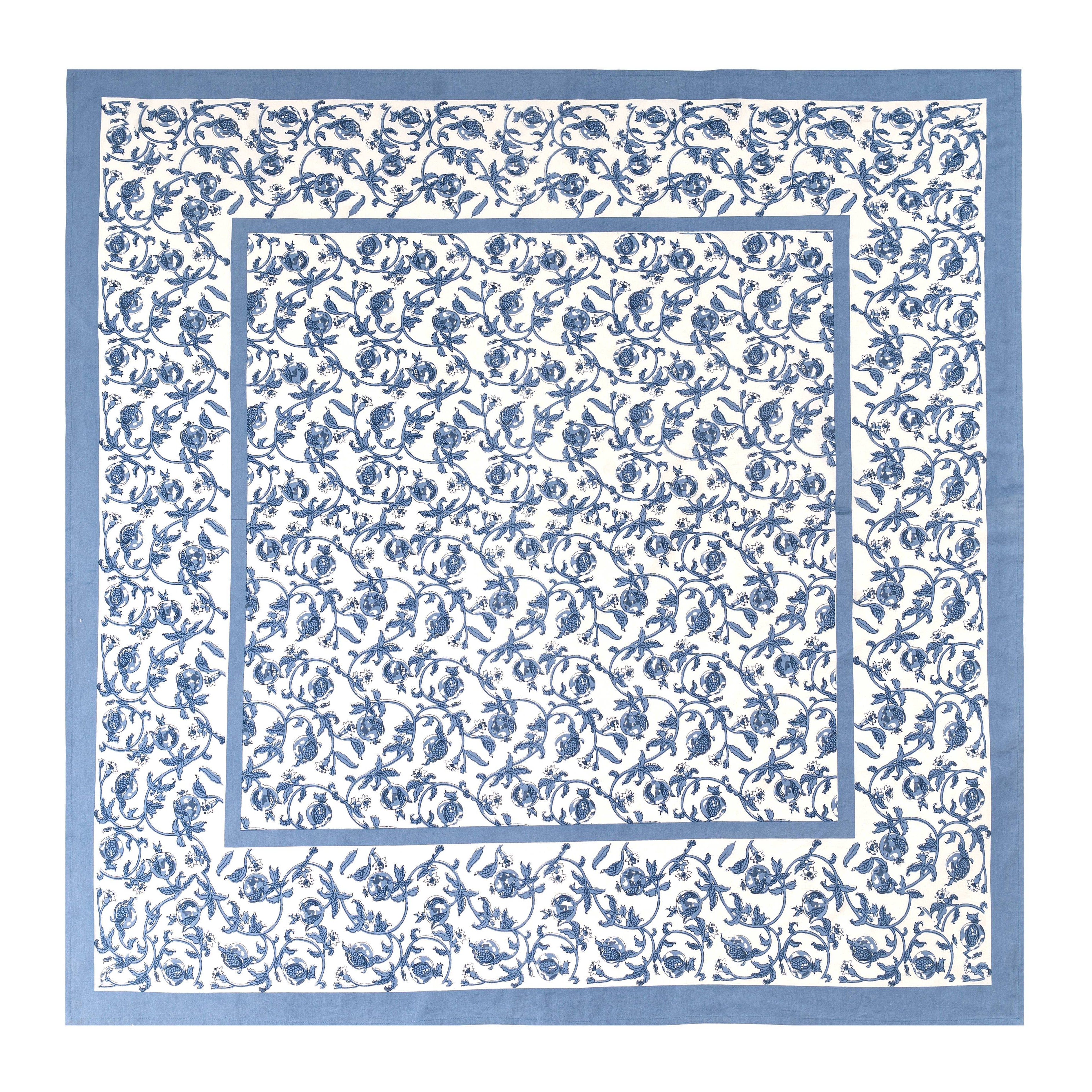 Granada Cornflower Tablecloth 59" x 59" on a white background at Addison West