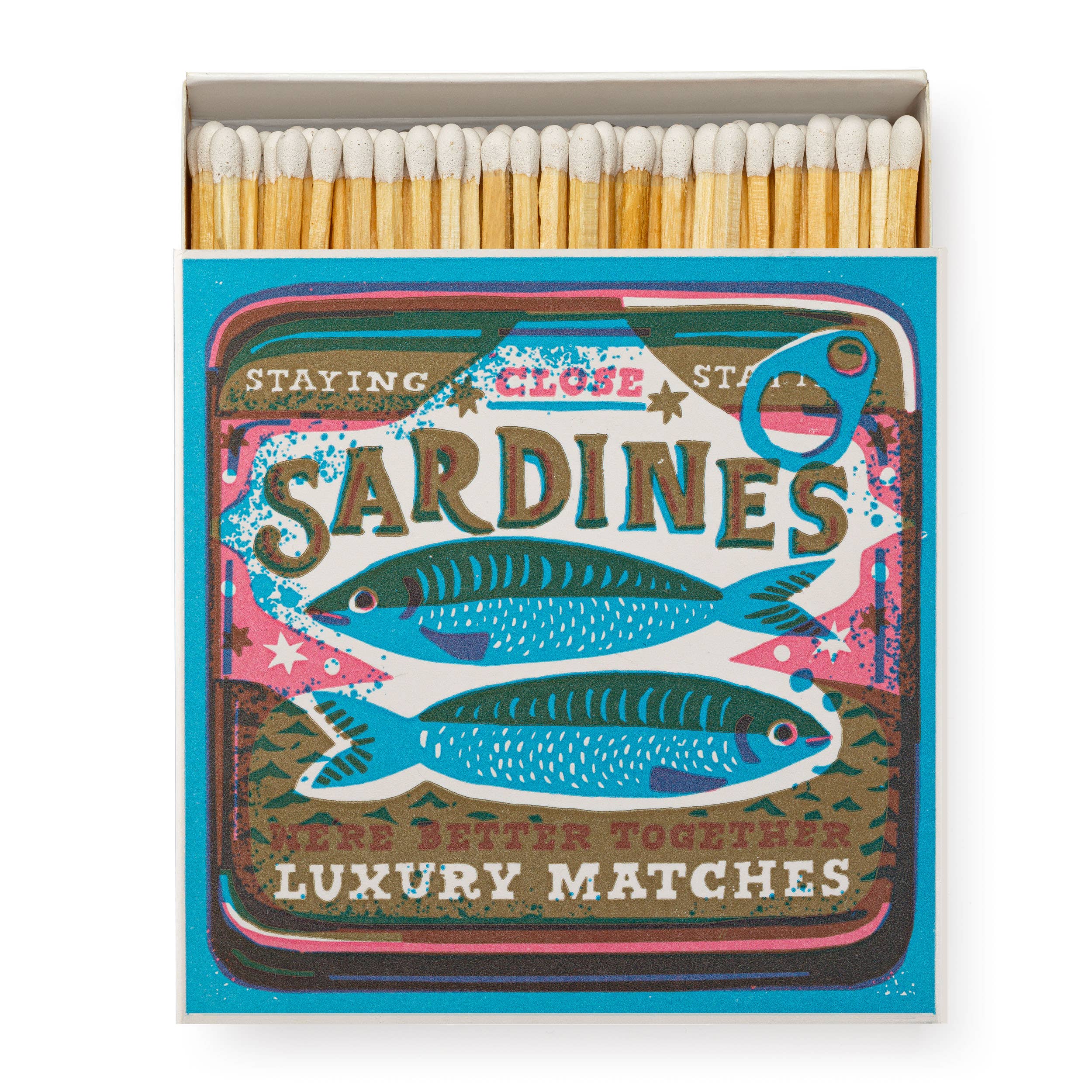 Archivist gallery Matchbox with sardine design and matches inside
