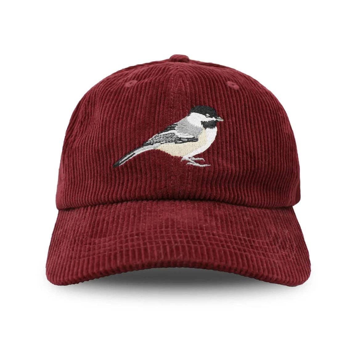 Chickadee Corduroy Hat in Merlot on a white background at Addison West