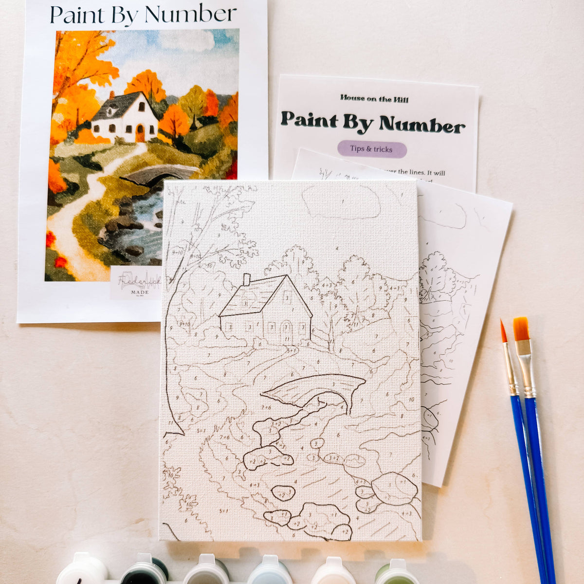 Autumn Cottage Mini Paint By Number on a white background at Addison West