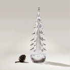 Five Sided Evergreen Glass Tree, 18" on a white background at Addison West