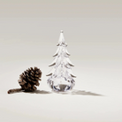 Five Sided Evergreen Glass Tree, 6" on a white background at Addison West