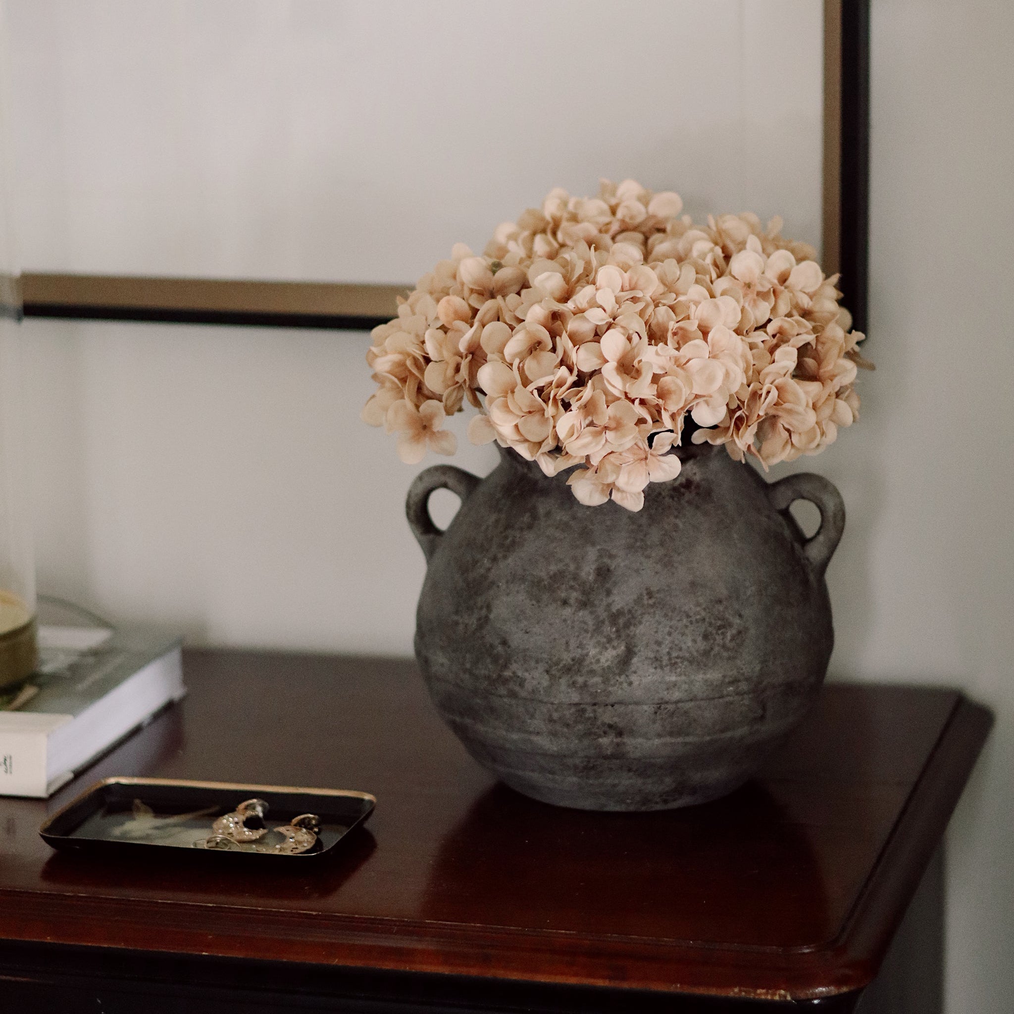 Small Artifact Stoneware Vase on a table at Addison West