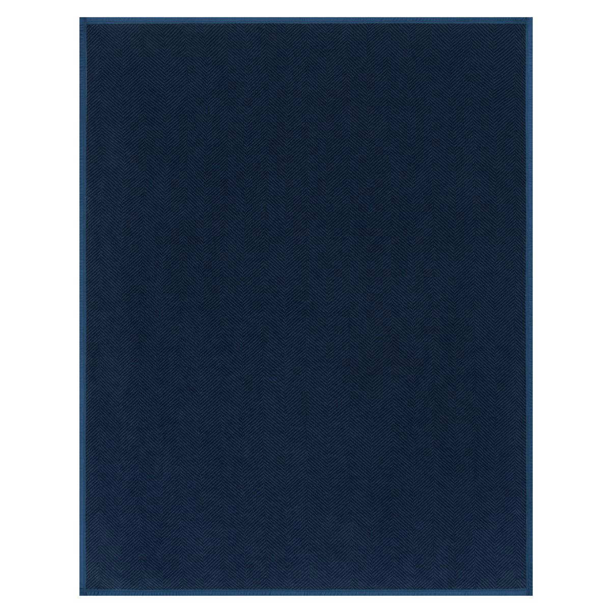 ChappyWrap Harborview Herringbone Blanket in Deep Sea on a white background at Addison West