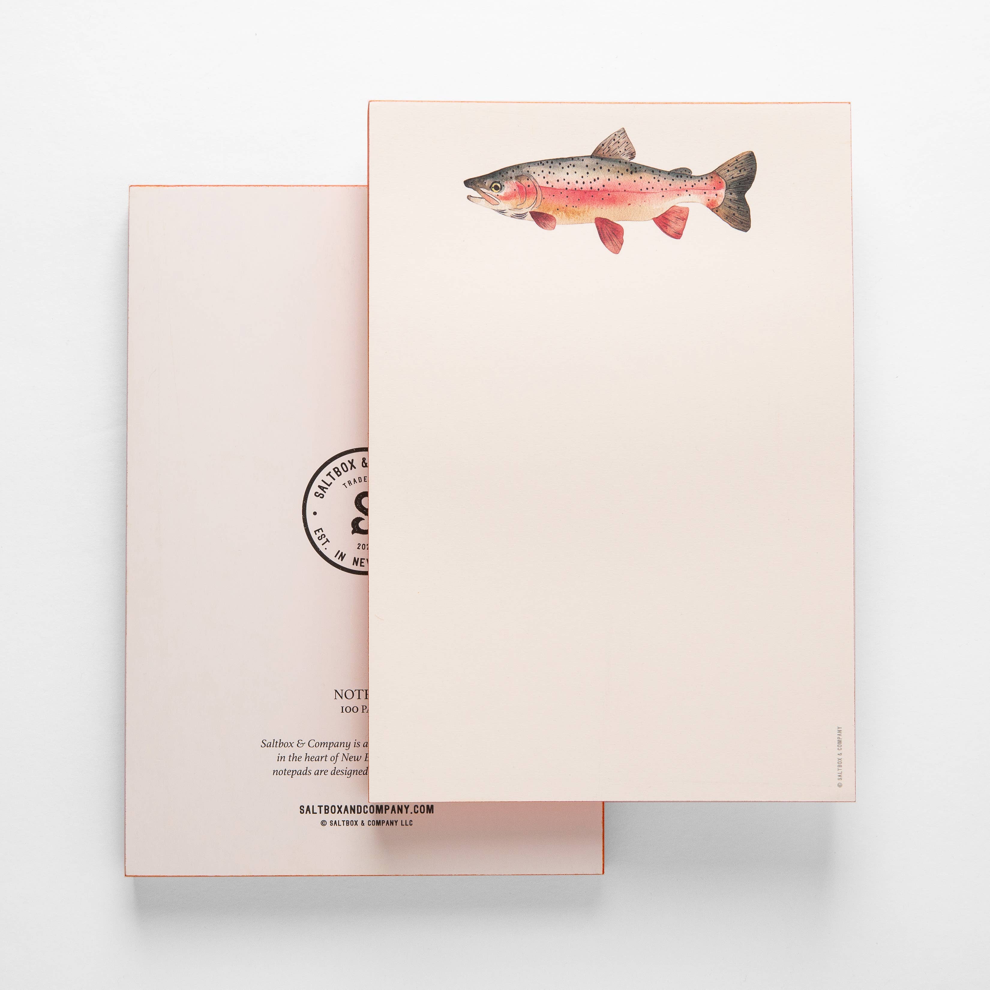 Rainbow Trout Notepad on a white background at Addison West