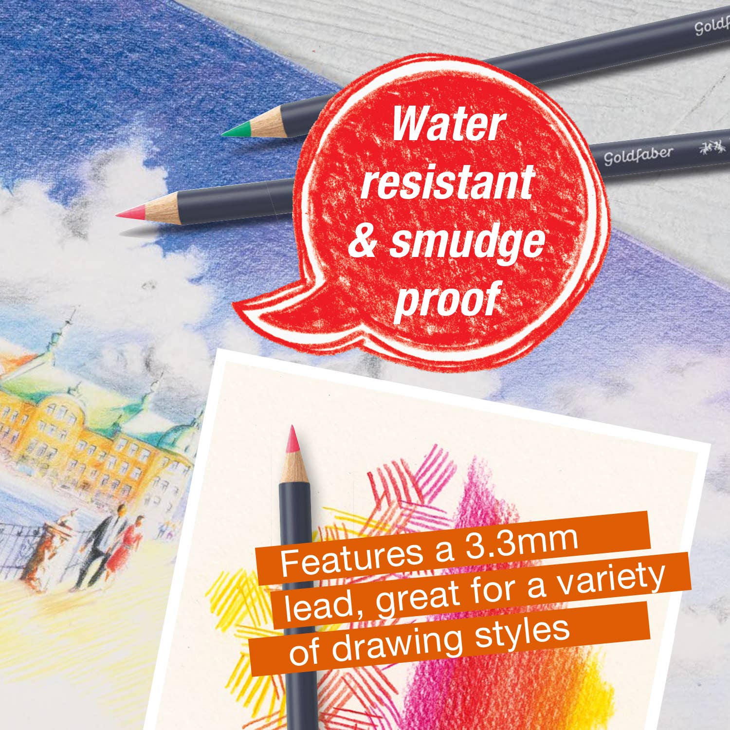 Goldfaber Color Pencils, Set of 36 graphic at Addison West
