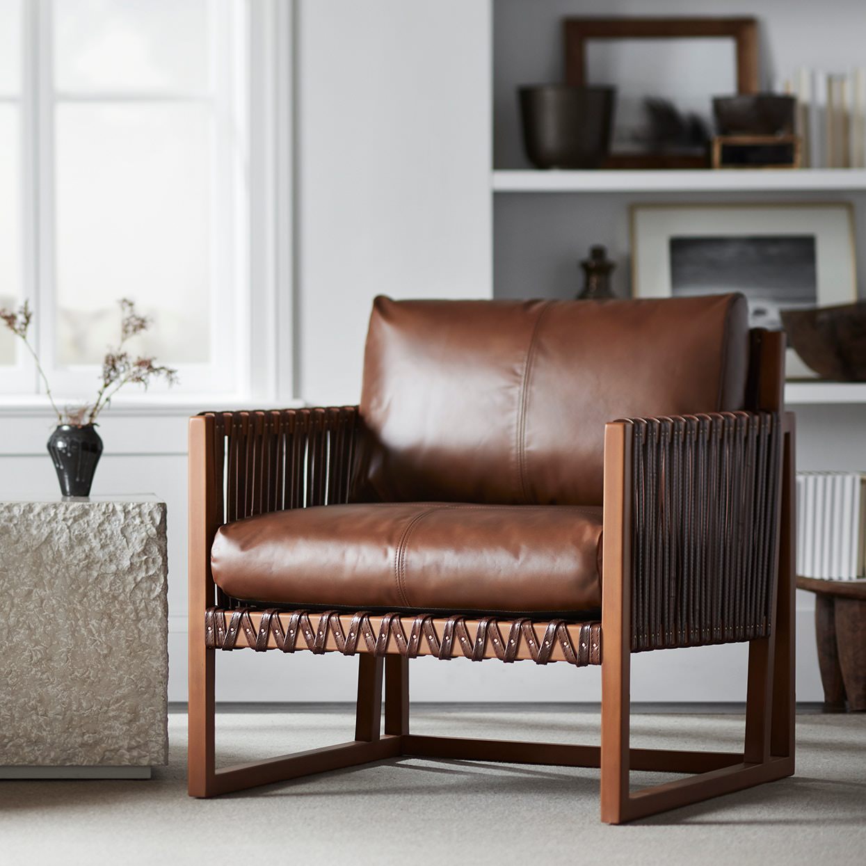 Commodore Lounge Chair in a living room at Addison West