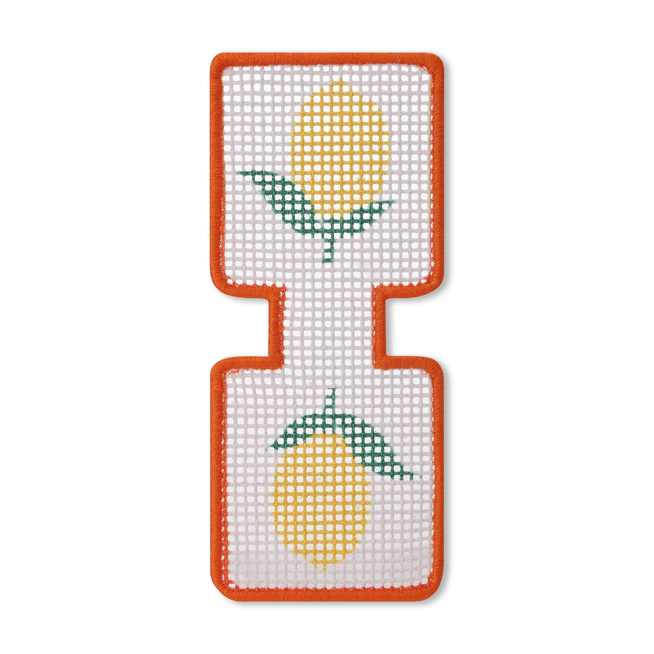 Lemon Needlepoint Keychain Kit on a white background at Addison West