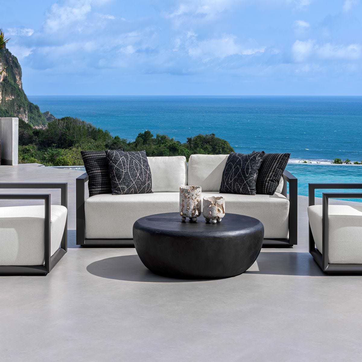 Joss Indoor–Outdoor Coffee Table on a patio at Addison West