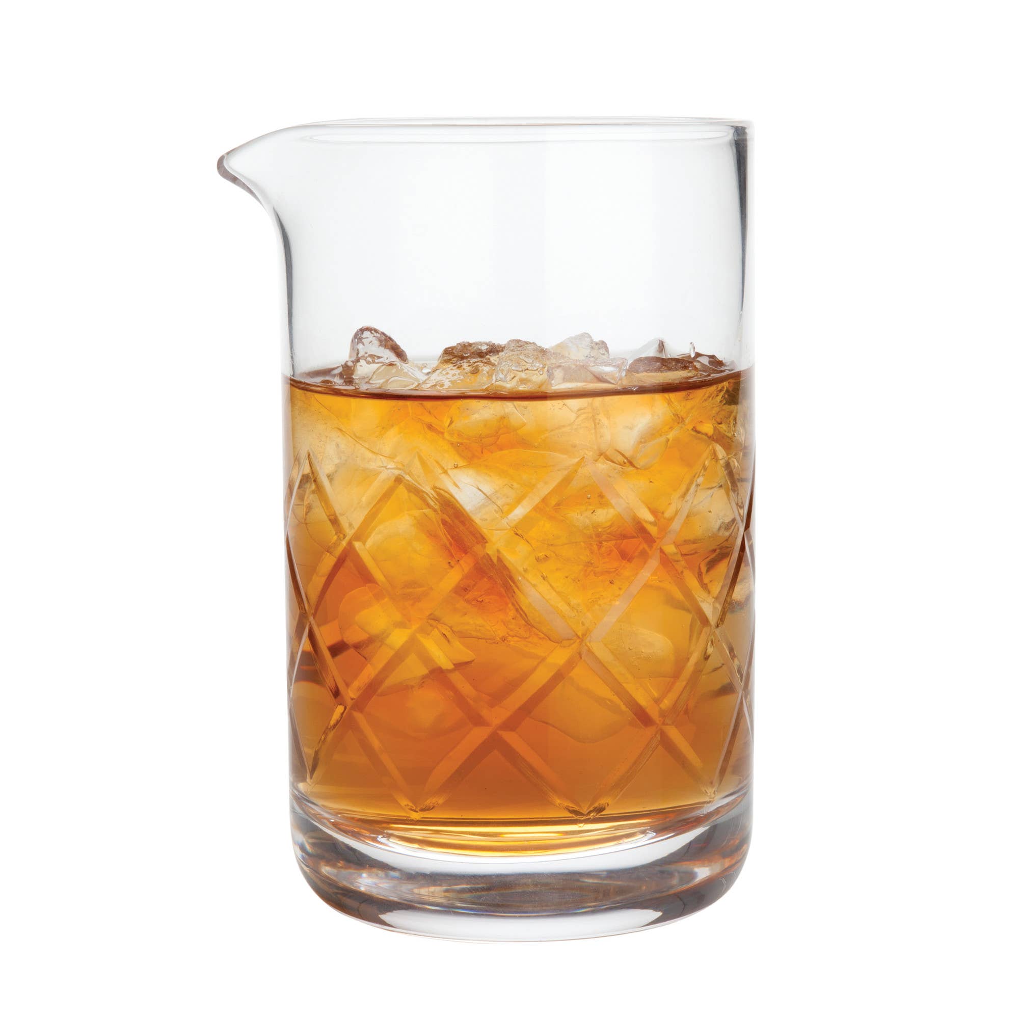 Viski Crystal Cocktail Mixing Glass on a white background at Addison West